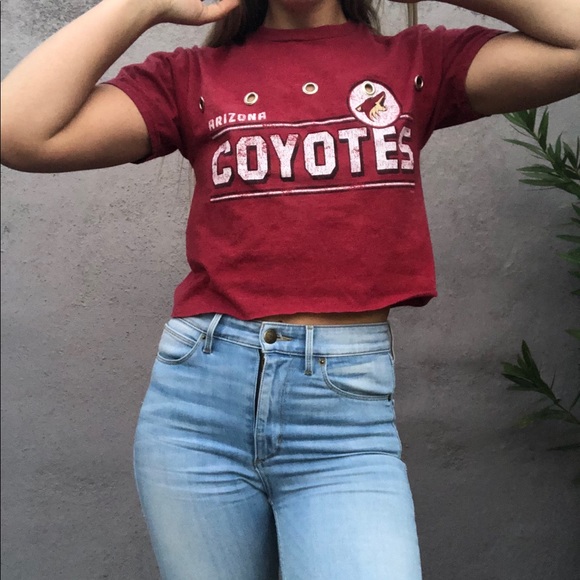 NHL Phoenix coyotes custom crop gold eyelet Tee - Picture 4 of 4